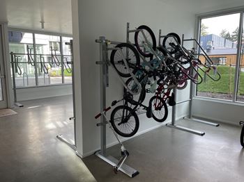 Indoor Bike Rooms in every building.