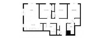 the floor plan of the apartment with the layout of the rooms