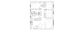 a floor plan of a house with a courtyard