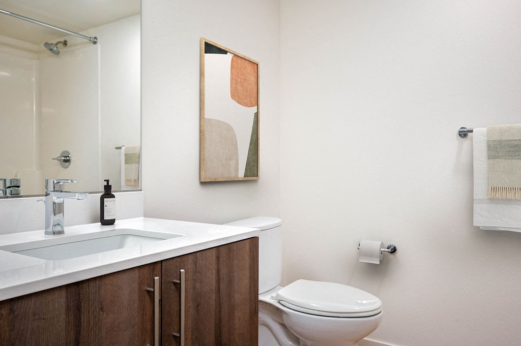 a bathroom with a toilet and a sink and a mirror