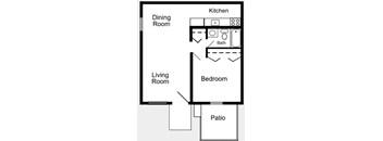 The 1-bed, 1-bath 585 square foot floor plan at Eleven35 Apartments in Melbourne