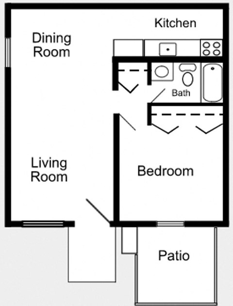 The 1-bed, 1-bath 585 square foot floor plan at Eleven35 Apartments in Melbourne