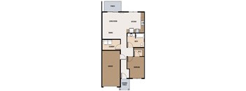 1-bedroom, 1-bathroom 857 square foot income-restricted apartment at Pioneer Ridge