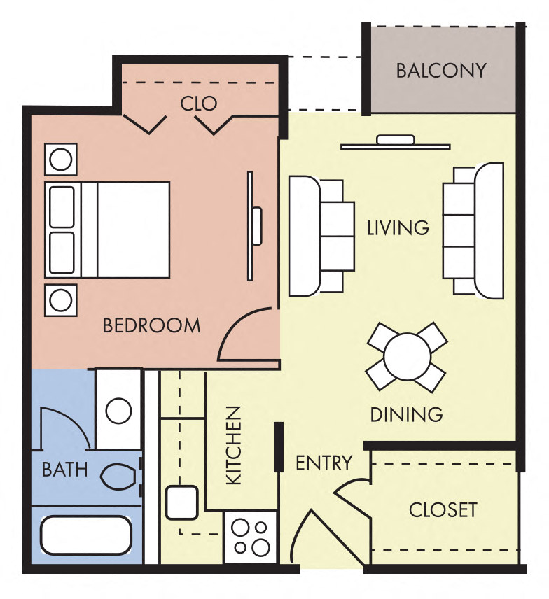 Episcopal Catholic Apartments in Winter Have, FL 1 bedroom 1 bath floor plan