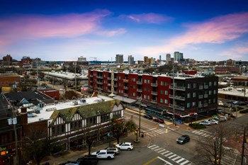 Rise Lakeview Apartments at corner of intersection at Twilight in Downtown Birmingham - Photo Gallery 16