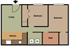 2BR-1BA 2 bedroom 1 bathroom floor plan at The View Apartments in Alabaster