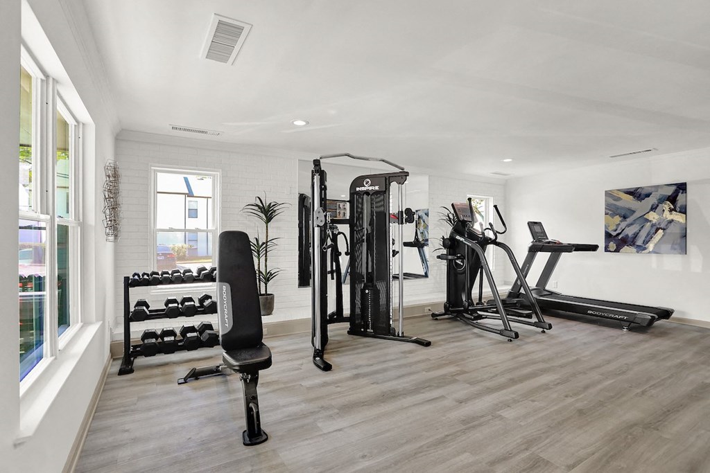 Rock Creek's state of the art fitness center with cardio and strength equipment