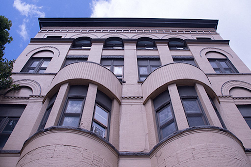 fancy brick apartment building with lots of windows at 354 Franklin St in Buffalo, NY