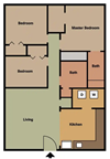 3BR-2BA 3 bedroom 2 bathroom floor plan at The View Apartments in Alabaster
