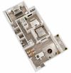 3D-3Bedx2Bath-FloorPlan Three bedroom, two bathroom apartment home 3D floor plan at Berry Falls Apartments, Vestavia Hills