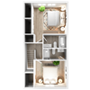 2x2TH-3D-Straight-Floor-Plan-Upstairs Upstairs Two bed, two bath 1200 square foot apartment home at The Jameson Apartments, Homewood, AL