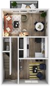 3x2-1half-1750-Downstairs 3D 3 Bed, 2 and a half bath 1750 apartment home at The Jameson Apartments, Homewood