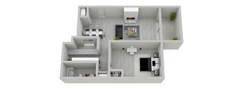 1-bedroom, 1-bathroom 780 square foot floor plan at The Onyx Hoover Apartments