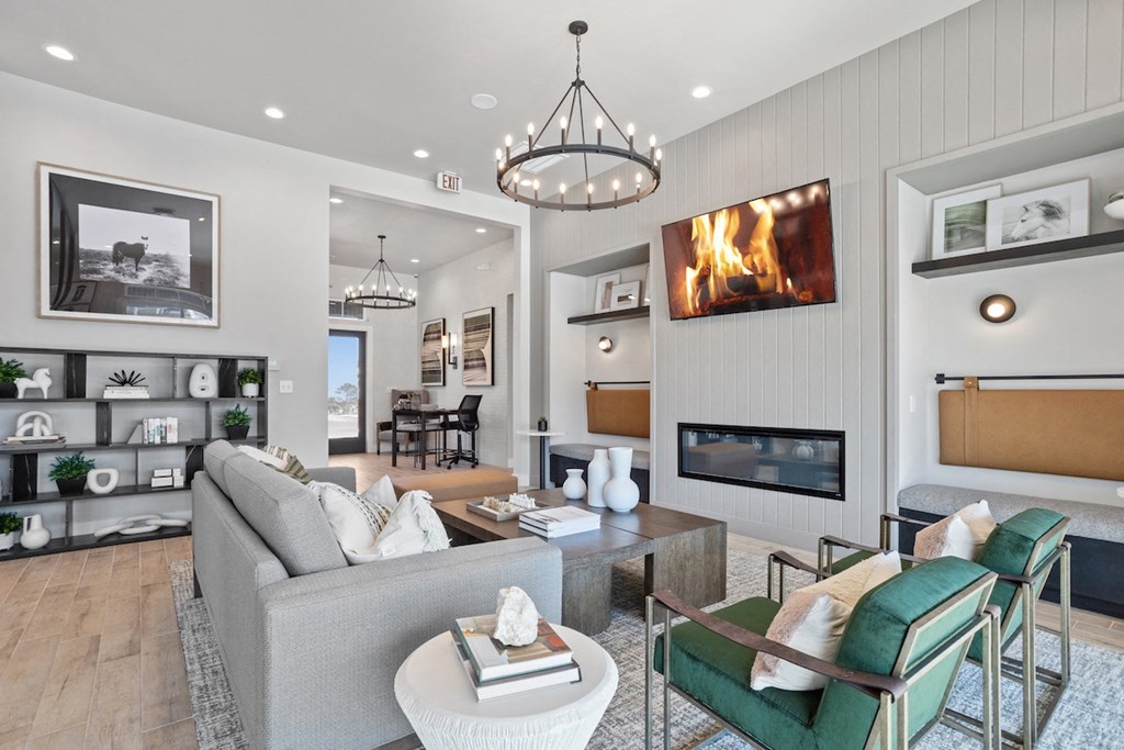 Sanctuary at Indian Creek's brand new contemporary resident clubhouse with comfortable seating