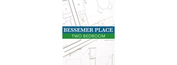 Place holder for 950 square foot 2 bedroom floor plan with blue print and text