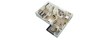 2Bed 2Bath Floor Plan at Trails at Alabaster Apartments, Alabaster