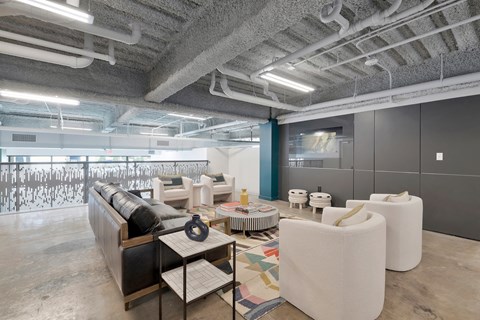 open upper level relaxation lounge at The Citizen Birmingham Apartments