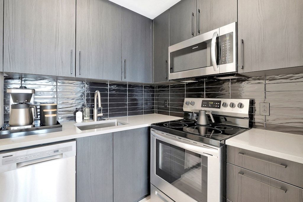 stainless steel appliances in the kitchen at Citizen Birmingham