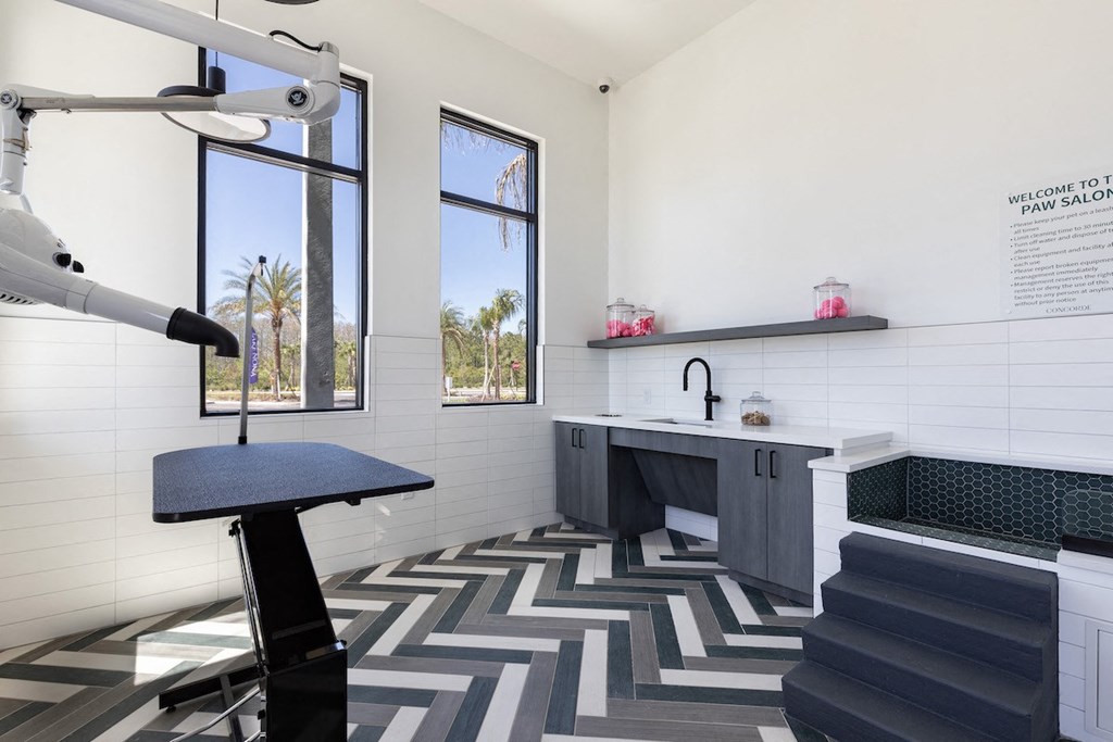 the large petspa with washing and grooming stations at Concorde