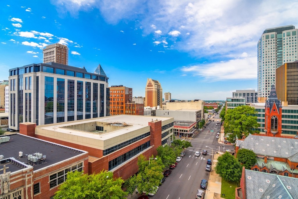 a rooftop view of downtown birmingham, alabama