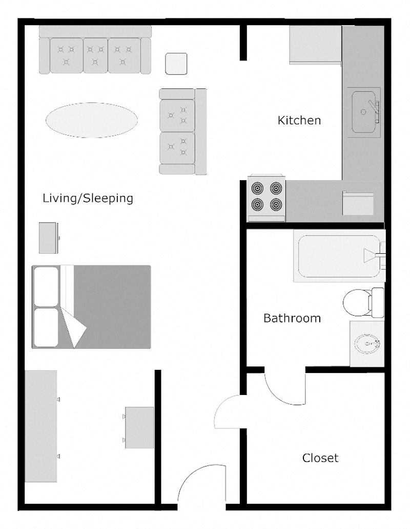 Mount Carmel Gardens Senior Apartments in Jacksonville, FL Efficiency floor plan