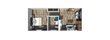 1-bedroom, 1-bathroom, 500 square foot apartment at The Flats at Jackson Square