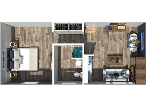 1-bedroom, 1-bathroom, 500 square foot apartment at The Flats at Jackson Square