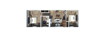 2-bedroom, 1-bathroom, 525 square foot apartment at The Flats at Jackson Square