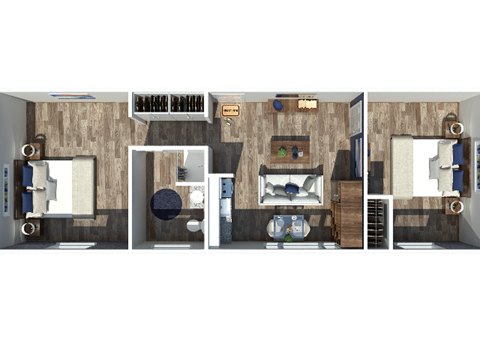 2-bedroom, 1-bathroom, 525 square foot apartment at The Flats at Jackson Square
