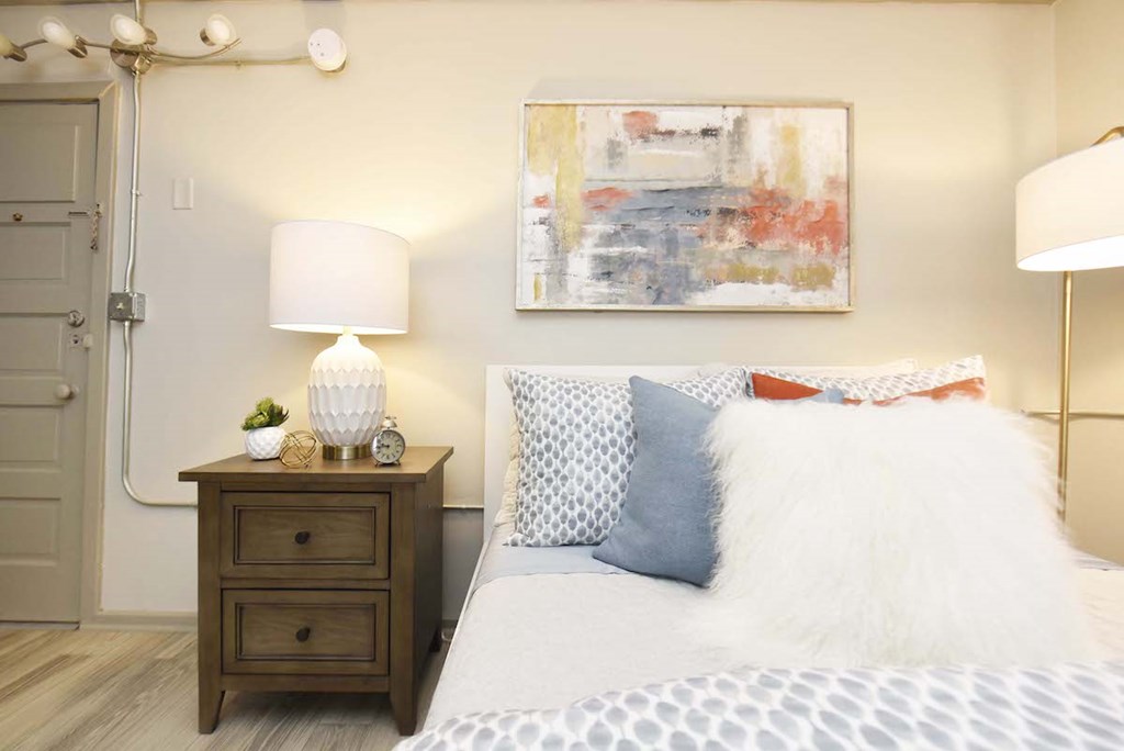 bedroom area with model furnishings