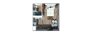 studio, 1-bathroom, 321 square foot apartment at The Flats at Jackson Square