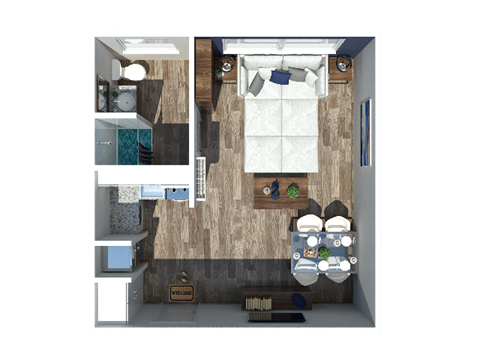 studio, 1-bathroom, 321 square foot apartment at The Flats at Jackson Square