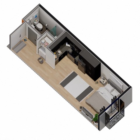 Studio floor plan at Citizen Birmingham, Birmingham, AL, 35233