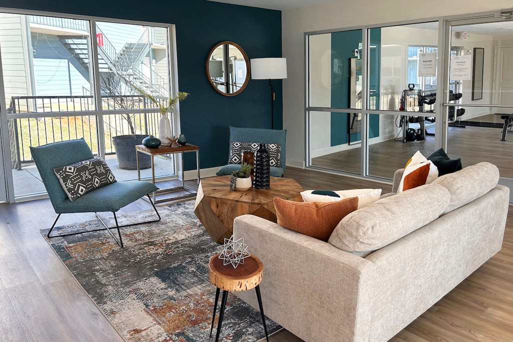 Comfortable sitting area in Huntsville Landing Clubhouse  at Huntsville Landing Apartments, Alabama