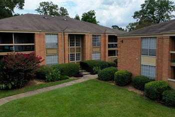 Trim shrubs, large lawn, and neat sidewalks at Hampton House Apartments - Photo Gallery 15
