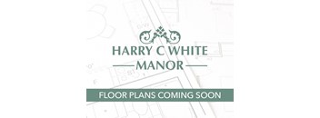 Harry C White's logo overlaid on a blueprint with floor plans coming soon