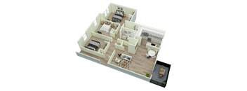 Hemlock Floor Plan at Trails at Alabaster Apartments, Alabama, 35007