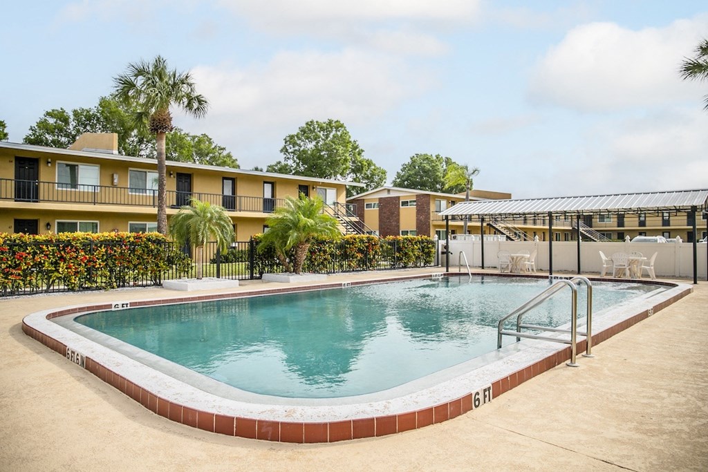 the swimming pool at our apartments