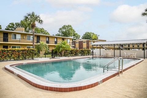 the swimming pool at our apartments