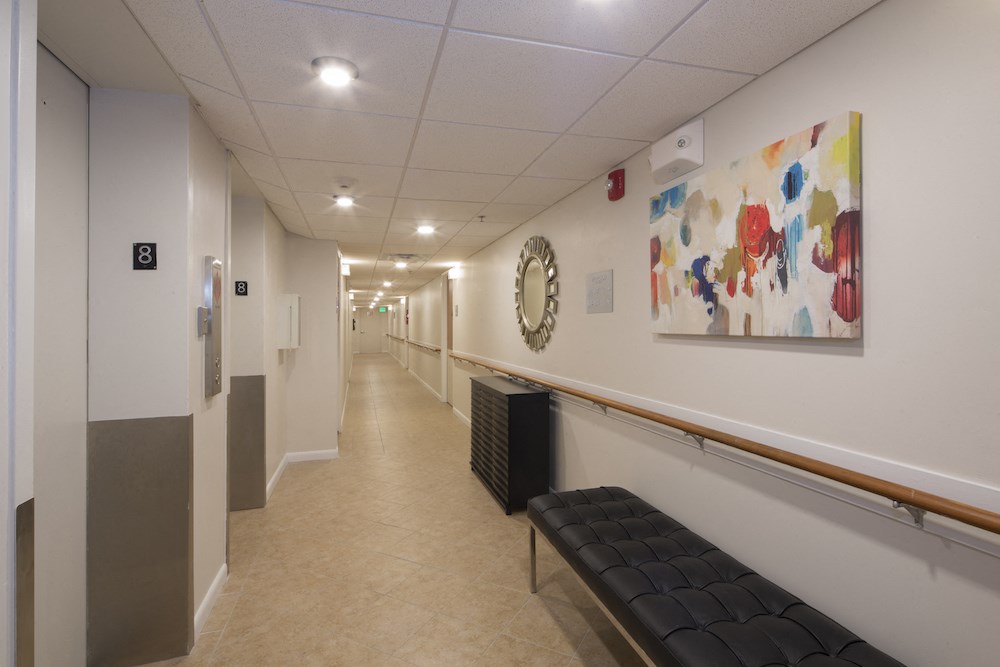Mount Carmel Gardens senior apartments in jacksonville, florida beautiful hallway with seating