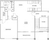 One-bedroom, one-bathroom 790 square foot Magnolia Floor Plan One-bedroom, one-bathroom 790 square foot Magnolia Floor Plan at Hampton House Apartments, Jackson, MS, 39211
