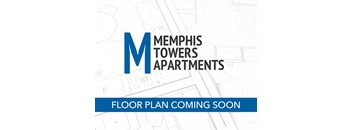 Memphis Towers temporary floor plan with the logo overlayed on a set of layout drawings