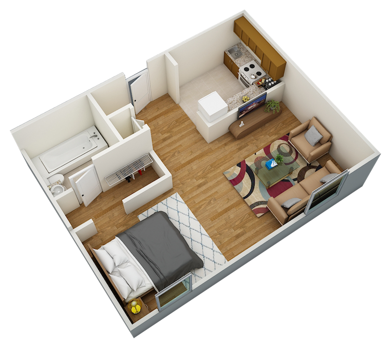 435 square foot efficiency studio apartment at Morris Manor Apartments