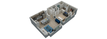 Nautilus 1x1 floor plan at The Residences at The Green Apartments in Lakewood Ranch, FL