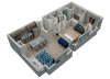 Nautilus 1x1 Nautilus 1x1 floor plan at The Residences at The Green Apartments in Lakewood Ranch, FL