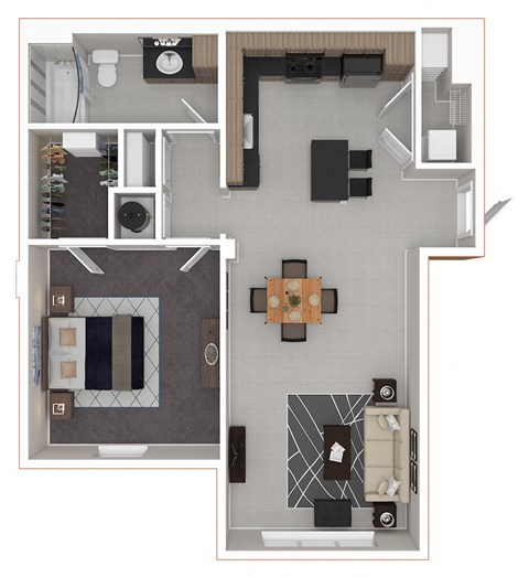 one bedroom one bath apartment