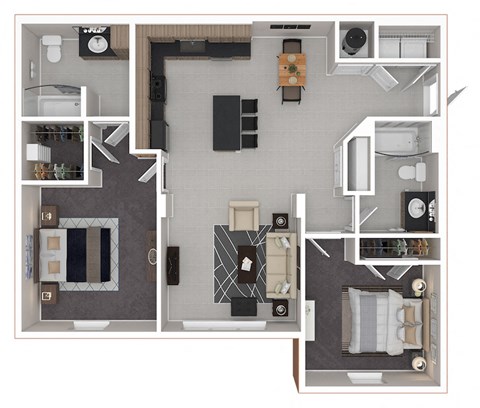 two bedroom two bath apartment