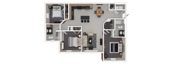 three bedroom two bath apartment