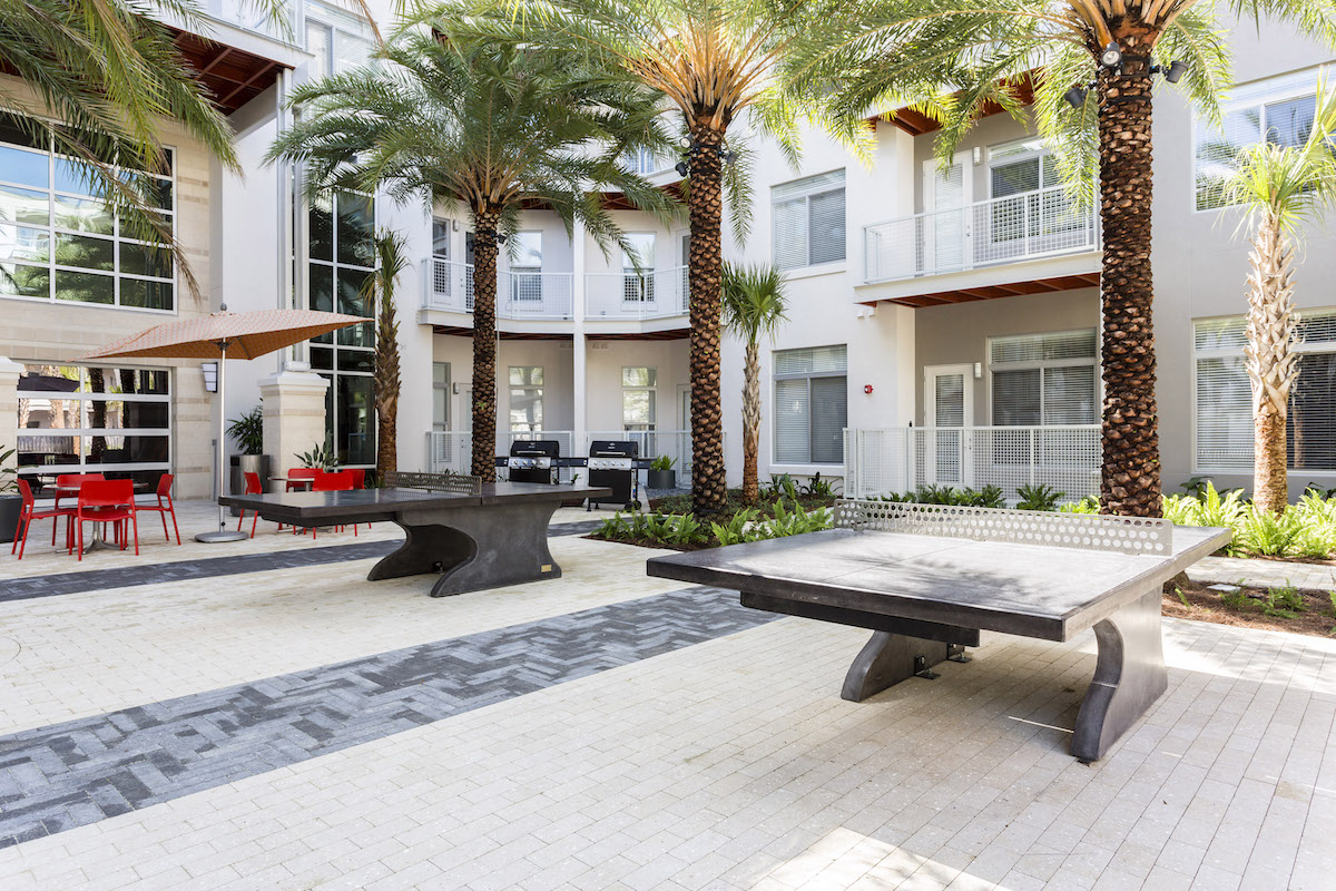 Outdoor Recreation Area with ping-pong tables at LandonHouse Apartments in Lake Nona, Orlando, FL 32827