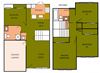 PCT-4BR_2BA Park Crest Terrace 4 Bedroom, 2 Bathroom floor plan upstairs and downstairs